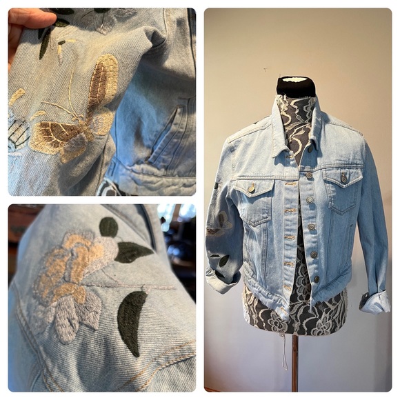 miami Jackets & Blazers - Gorgeous Embroidered Jean Jacket🌹Excellent Condition